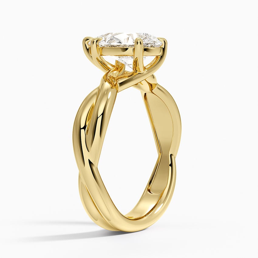 18K Yellow Gold Hazel Twist Solitaire Diamond Ring
