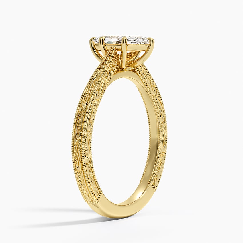 18KY Sapphire Elsie Engraved Ring, large top view