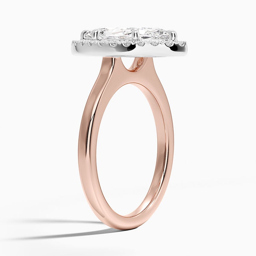 14K Rose Gold Platinum Mixed Metal Julia Halo Diamond Ring (1/5 ct. tw.)