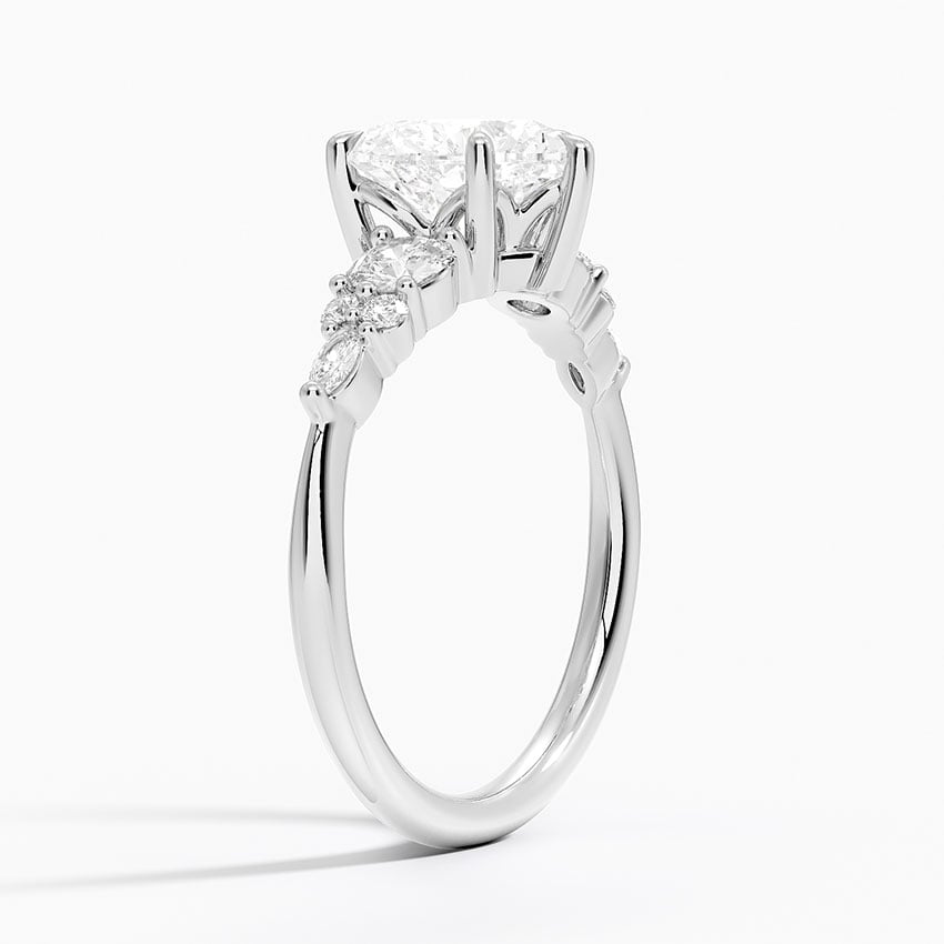 Three Stone Cluster Engagement Ring