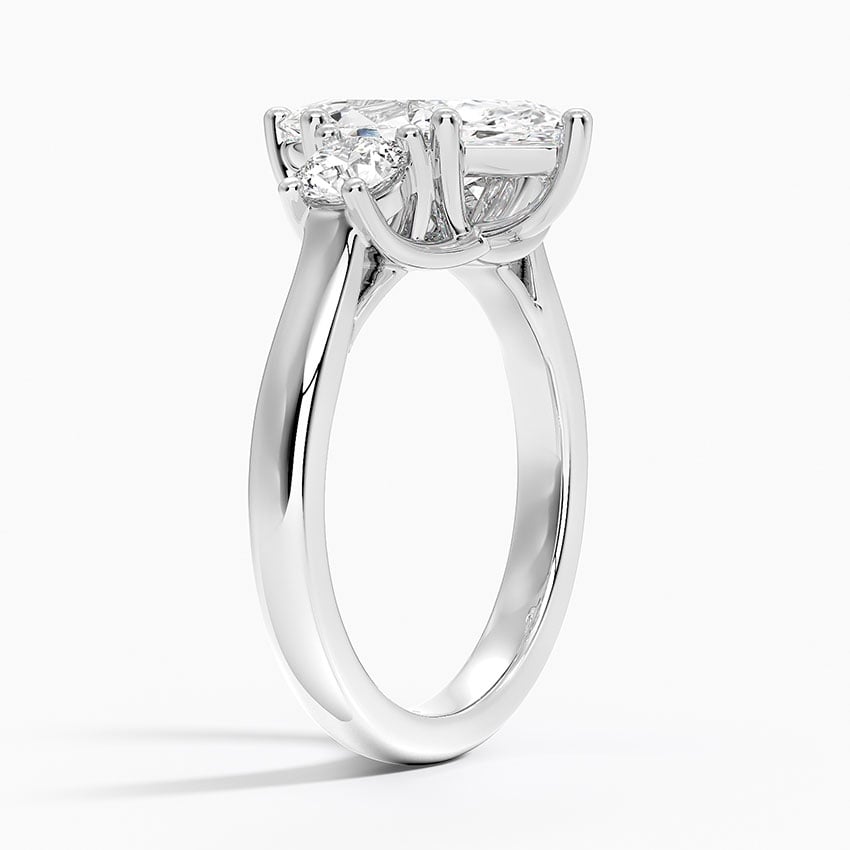 Three Stone Trellis Engagement Ring Setting