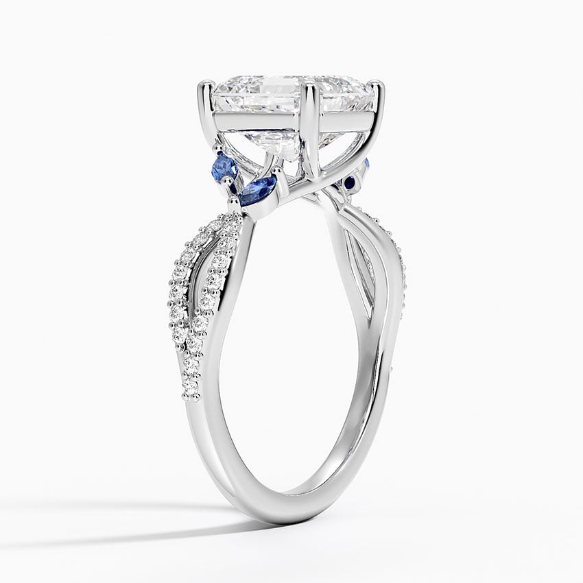 Diamond and Sapphire Engagement Ring