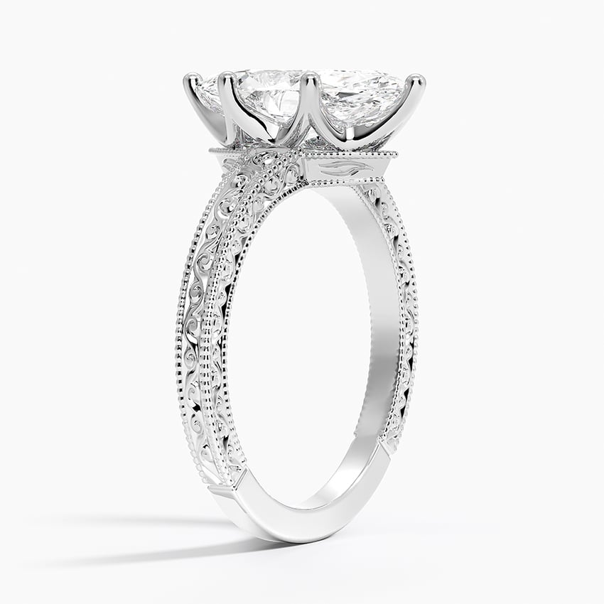 14K White Gold Hudson Engraved Ring