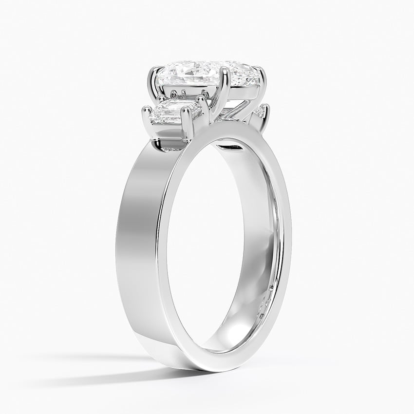 18K White Gold Peyton Emerald Cut Three Stone Diamond Ring (1/2 ct. tw.)