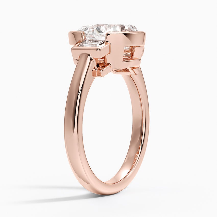 14K Rose Gold Seamless Trapezoid Three Stone Diamond Ring (1/2 ct. tw.)