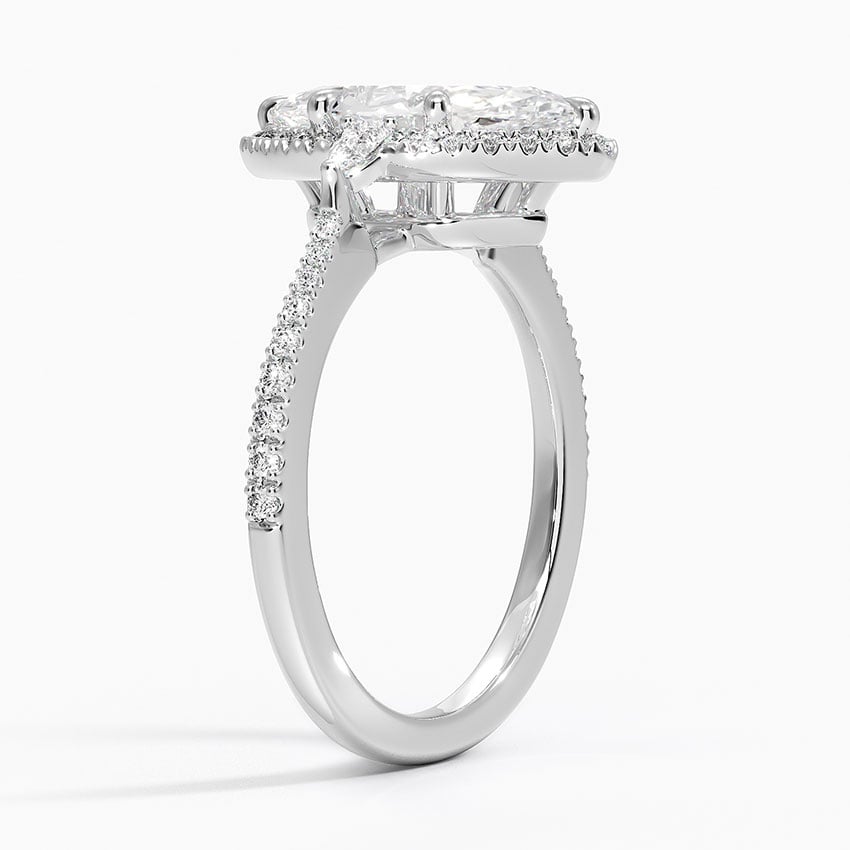 Pear Halo Diamond Ring