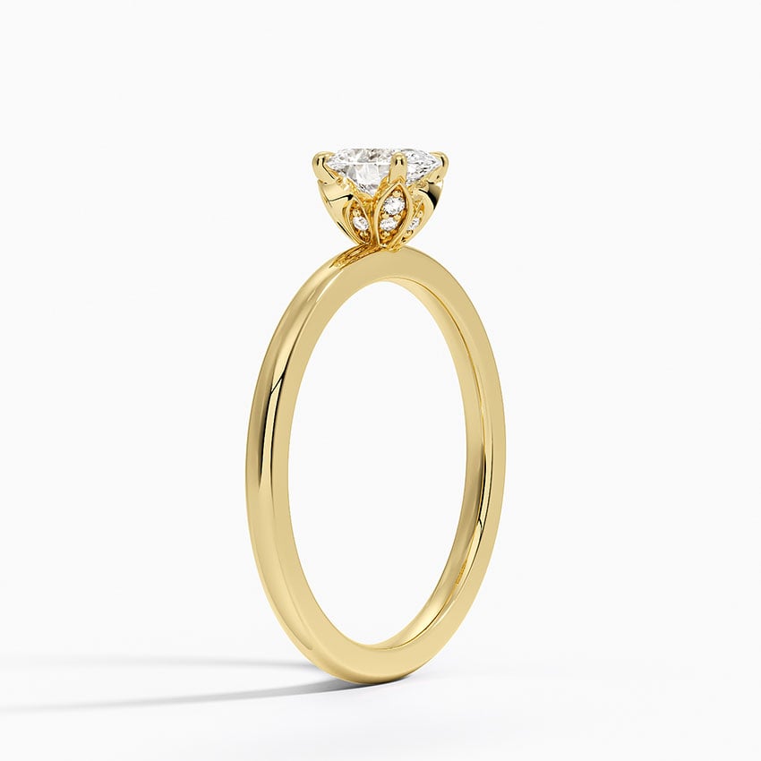 18K Yellow Gold Petal Diamond Ring