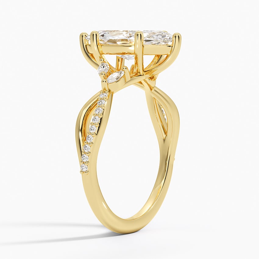 18K Yellow Gold Petite Twisted Willow Diamond Ring