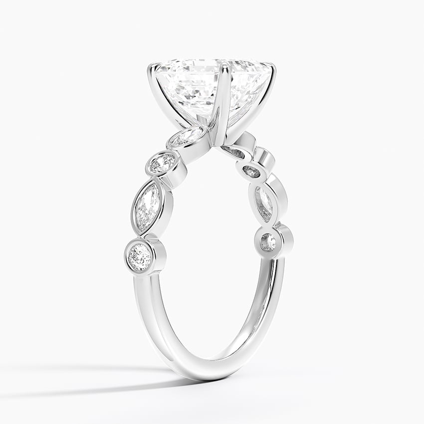18K White Gold Versailles Bezel Diamond Ring