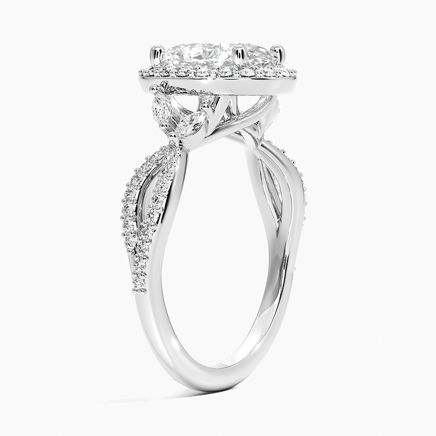 Luxe Floral Halo Engagement Ring