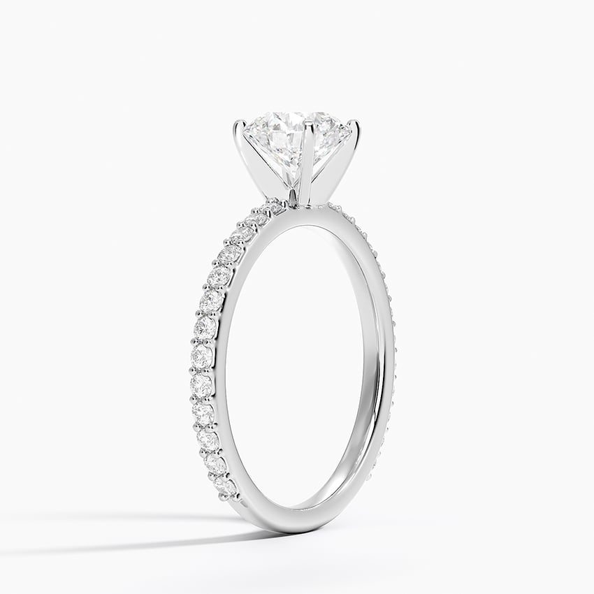 18K White Gold Petite Shared Prong Three-Quarter Coverage Diamond Ring (1/3 ct. tw.)