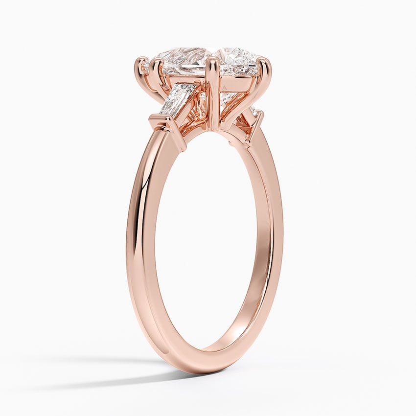 14K Rose Gold Symphony Tapered Baguette Three Stone Diamond Ring (1/5 ct. tw.)
