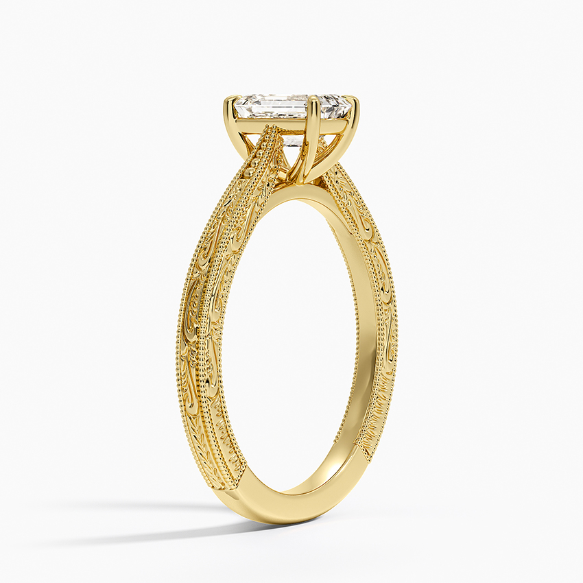 18K Yellow Gold Elsie Engraved Ring