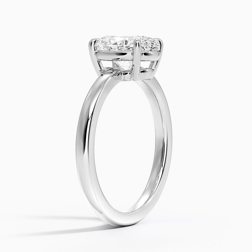 18K White Gold Dara Low-Profile Solitaire Ring