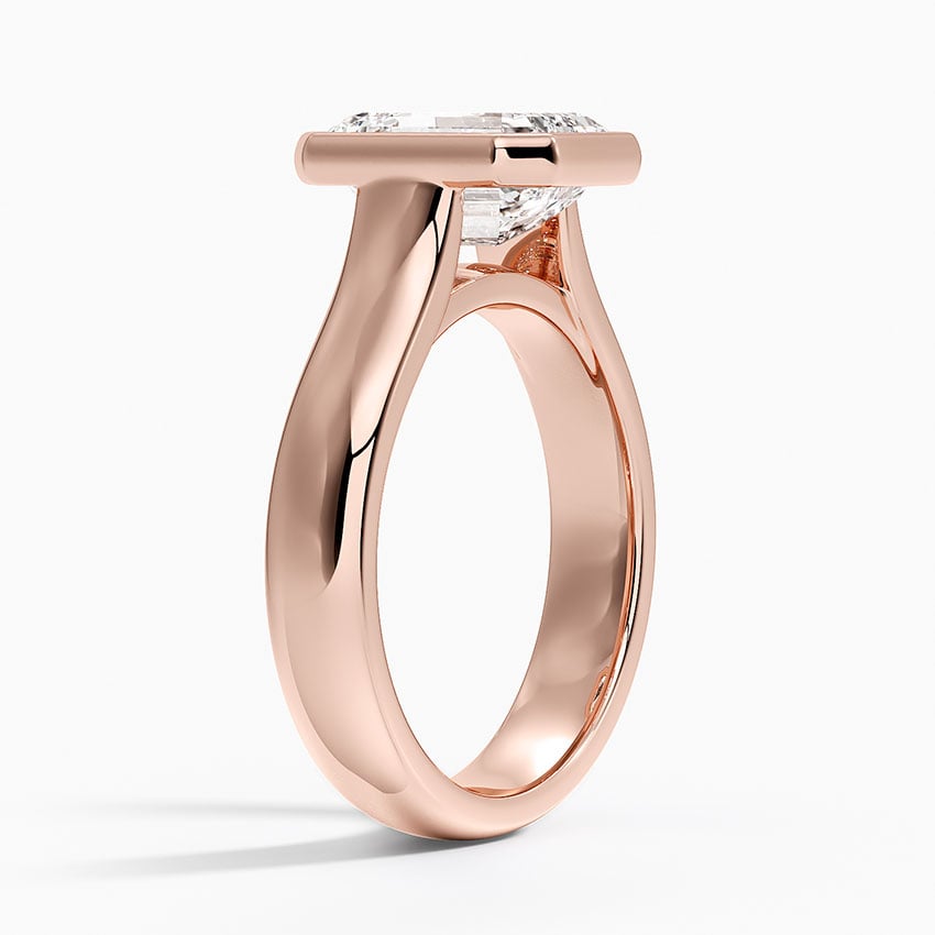 14K Rose Gold Luna 4mm Bezel Ring