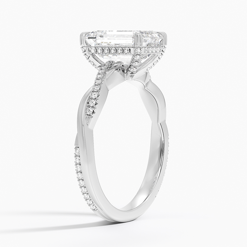 Petite Twisted Vine Hidden Halo Pavé Diamond Ring