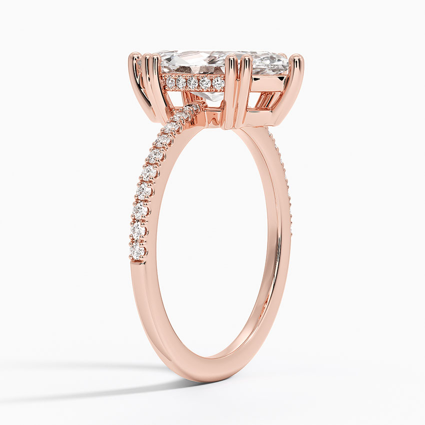 14K Rose Gold Luxe Kalina Hidden Halo Diamond Ring