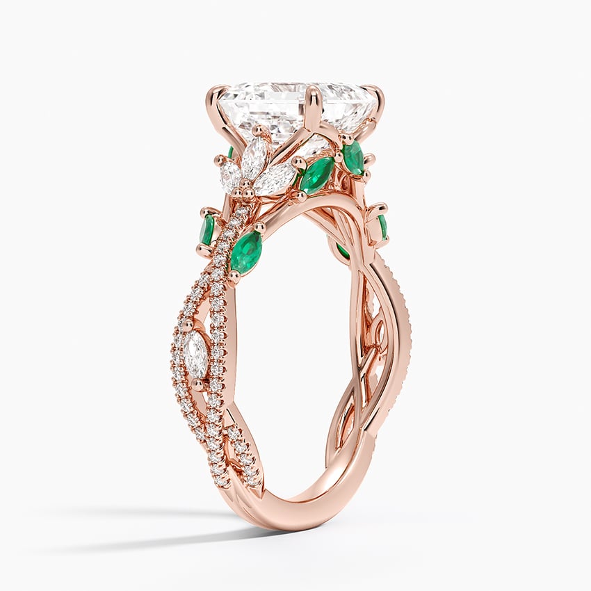 Luxe Secret Garden Lab Emerald and Diamond Ring