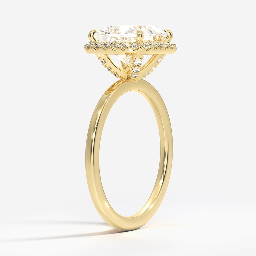 18K Yellow Gold Vienna Halo Diamond Ring