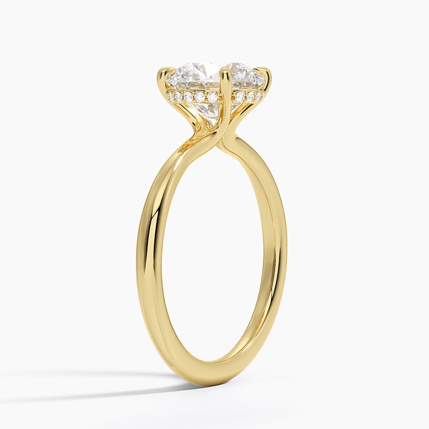 Freesia Hidden Halo Engagement Ring - Tapered Band