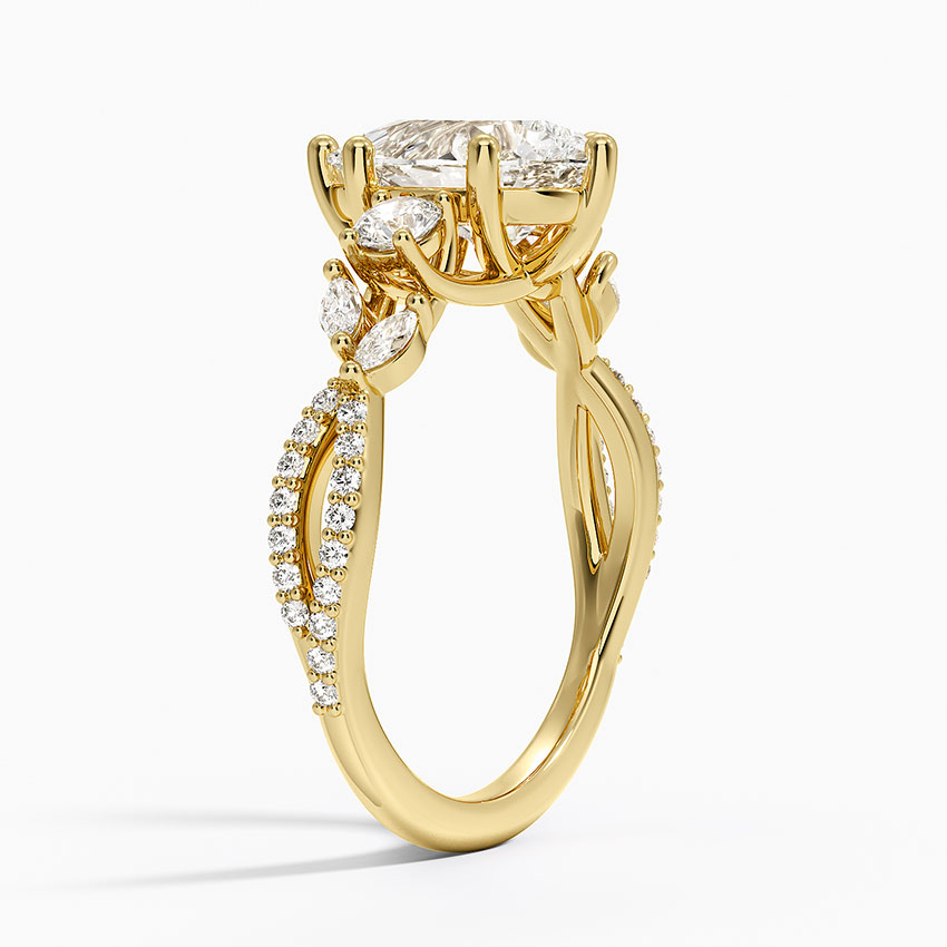 18K Yellow Gold Luxe Willow Three Stone Diamond Ring (1/2 ct. tw.)