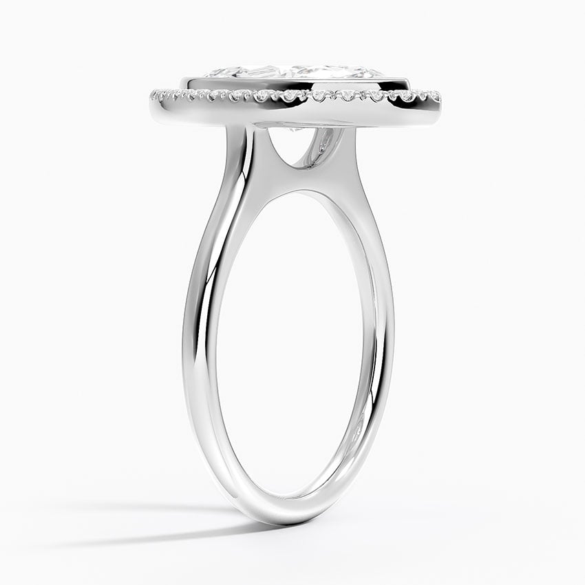 18K White Gold Bezel Halo Diamond Ring (1/4 ct. tw.)