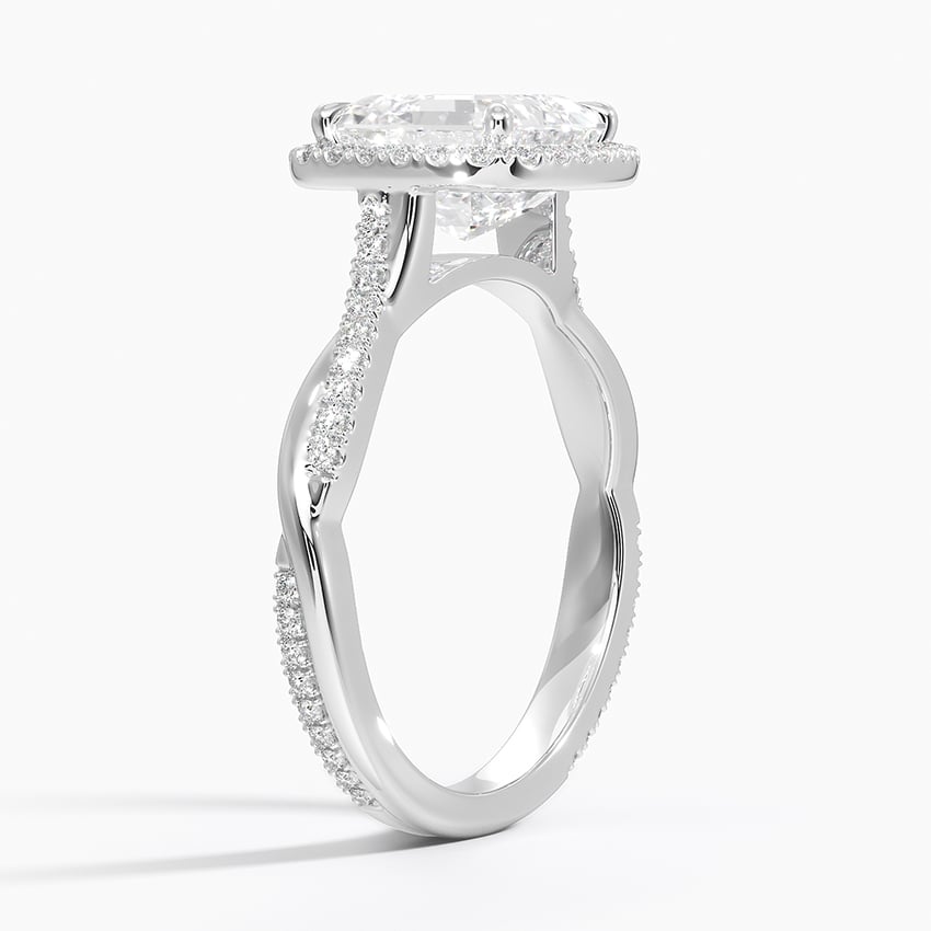 Twist Halo Engagement Ring