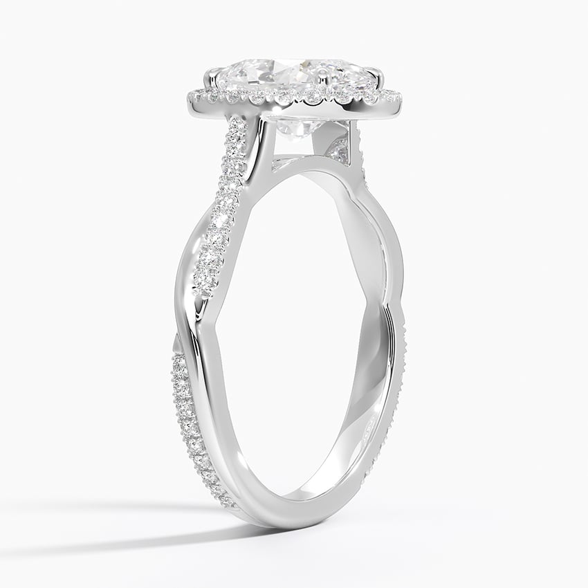 Twist Halo Engagement Ring