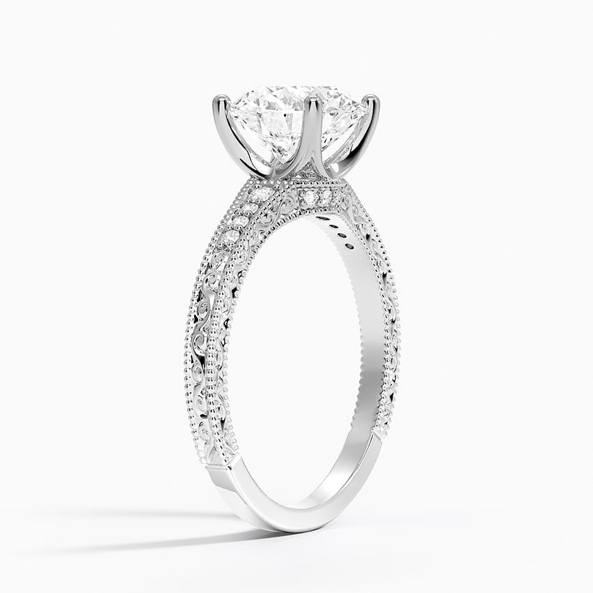 Platinum Hudson Engraved Diamond Ring