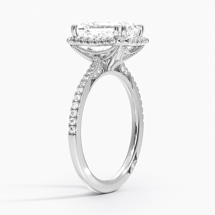 Cathedral Shoulder Ring with Hidden Diamond Accents