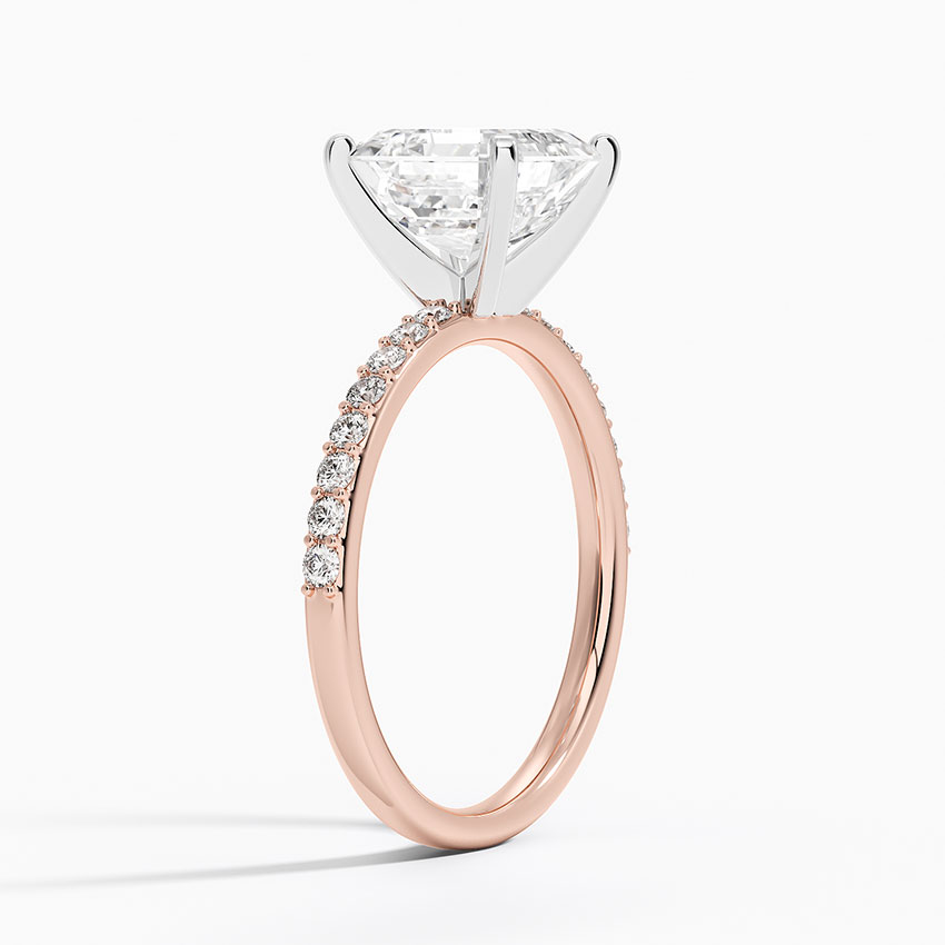 14K Rose Gold Petite Shared Prong Diamond Ring (1/4 ct. tw.)