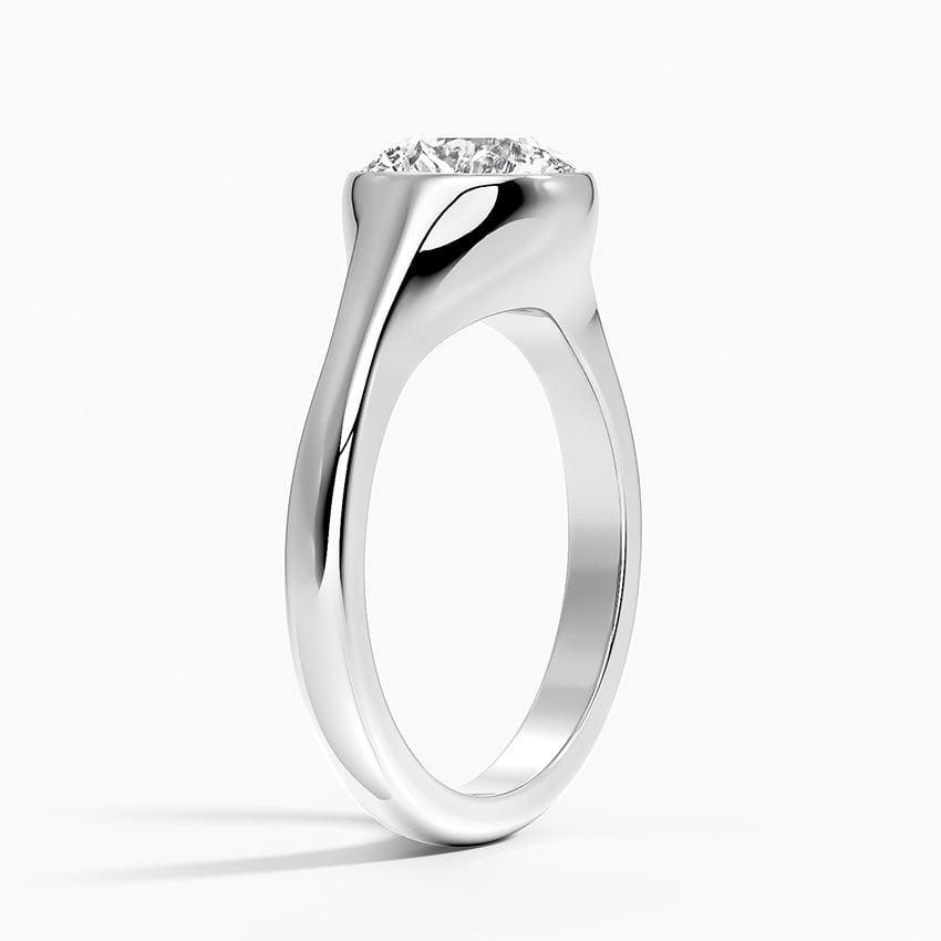 Platinum Bezel Solitaire Signet Ring