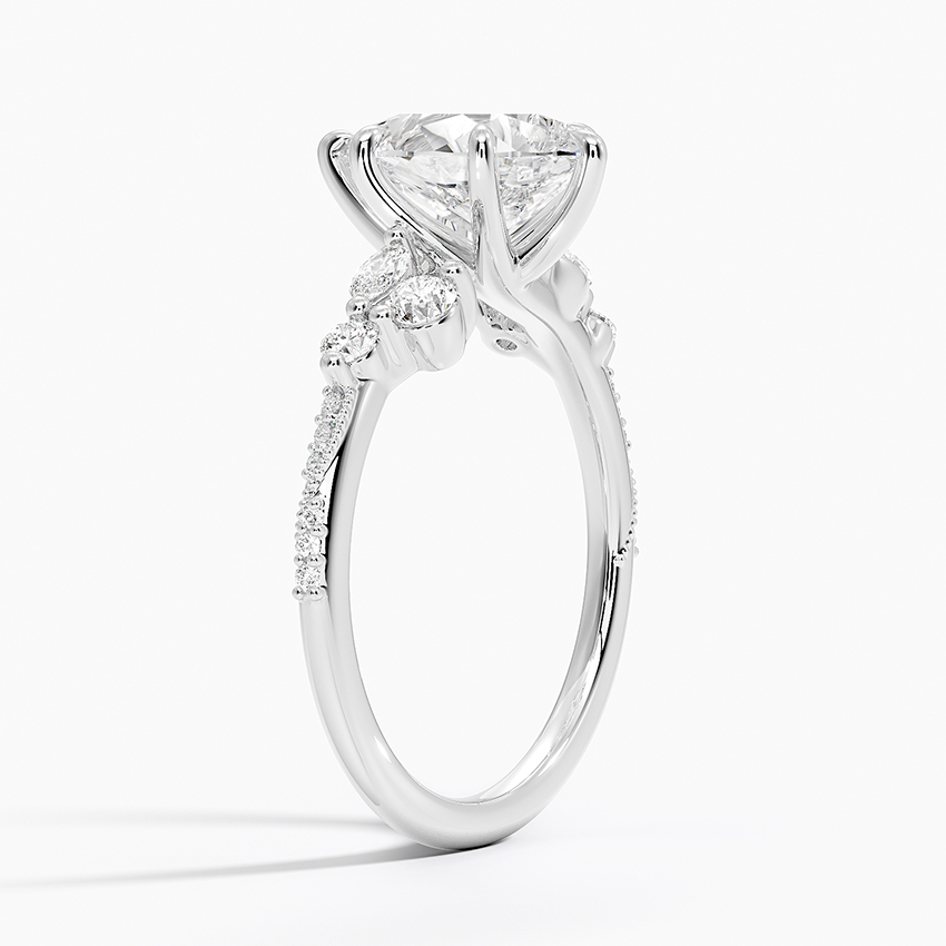 Platinum Luxe Camellia Milgrain Diamond Ring