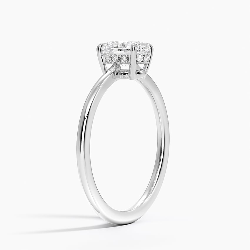 18K White Gold Elle Hidden Halo Diamond Ring