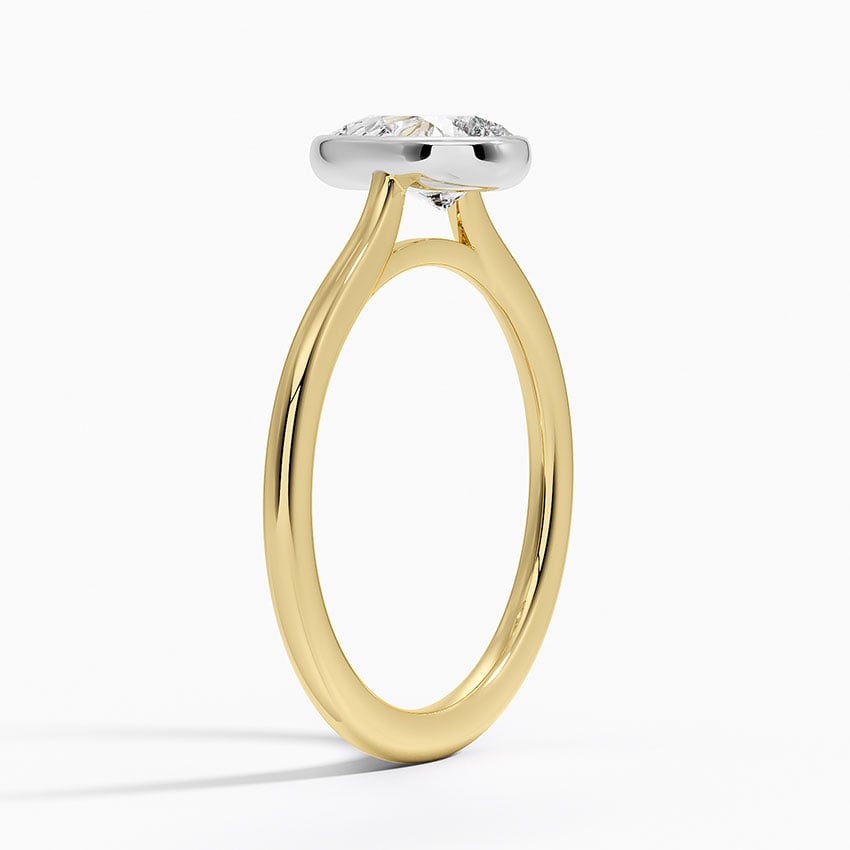 Mixed Metal Petite Luna Bezel Ring