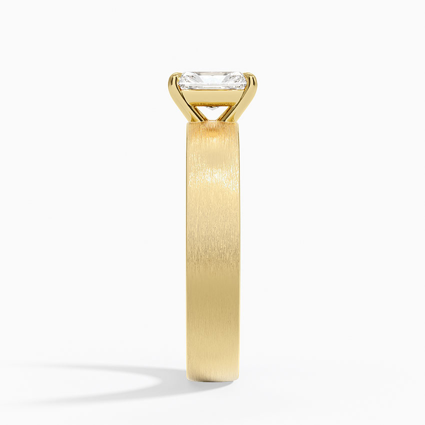 Peyton 4mm Satin Finish Solitaire Ring in 18K Yellow Gold
