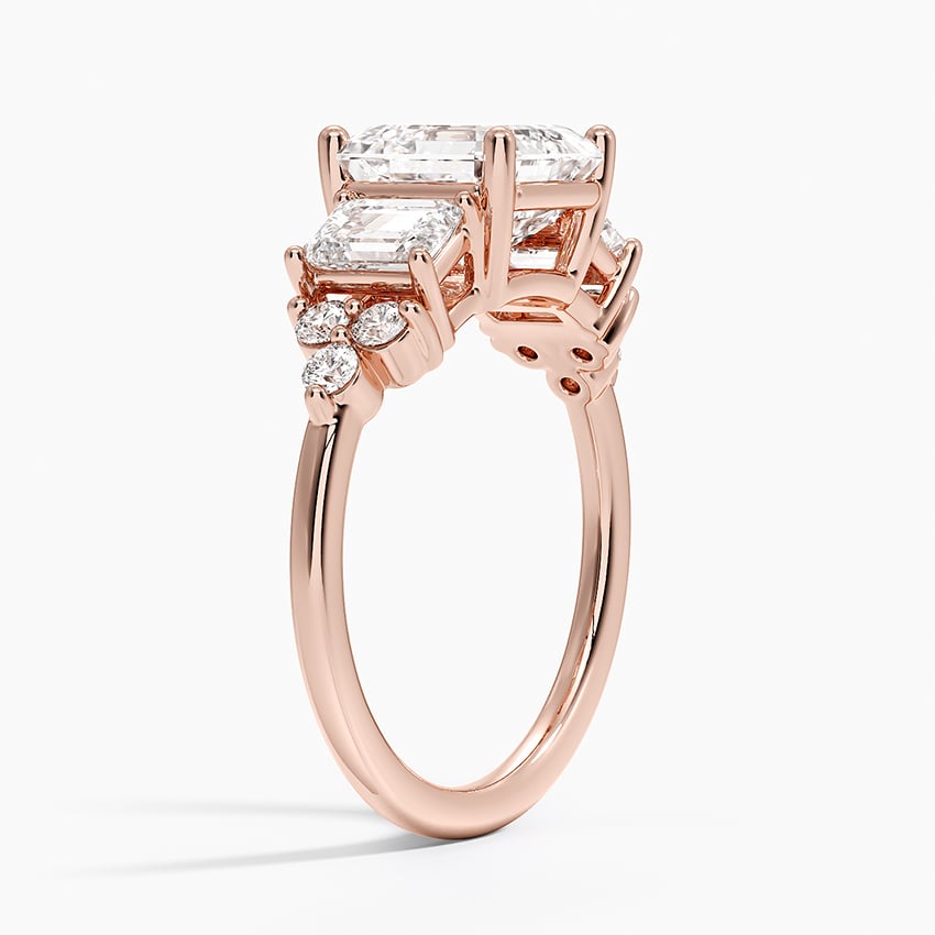 Low-Profile Cluster Diamond Engagement Ring