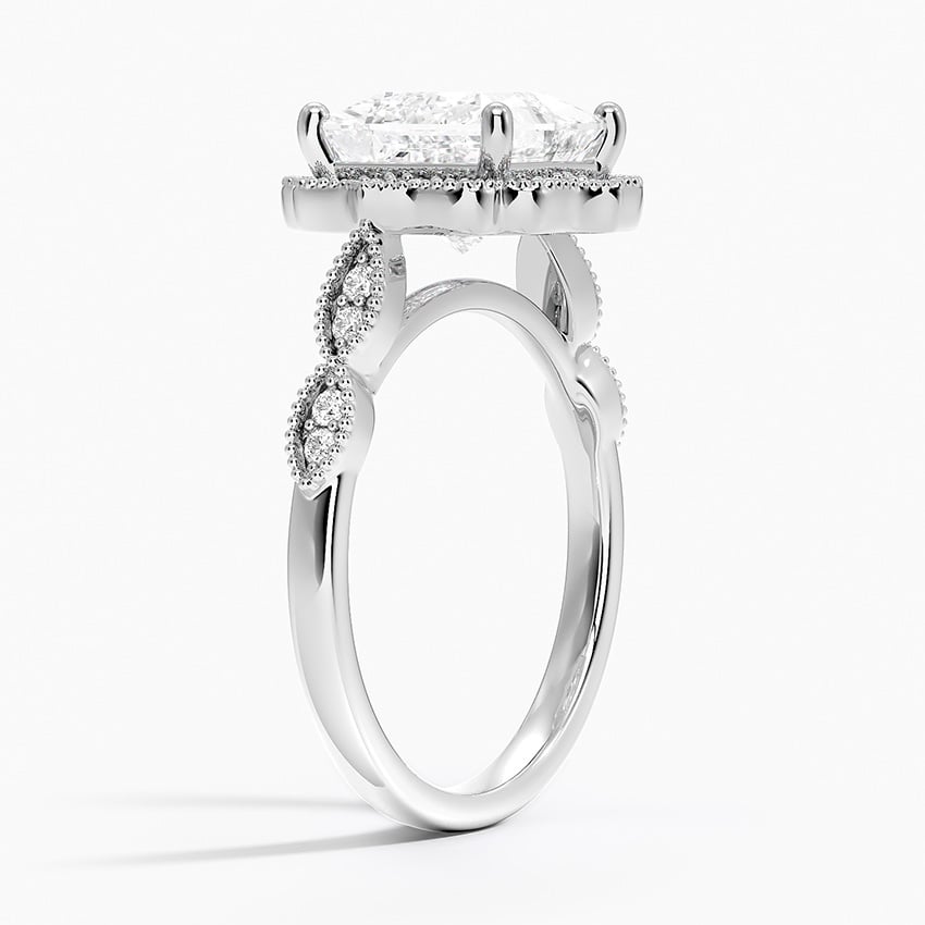 18K White Gold Cadenza Halo Diamond Ring