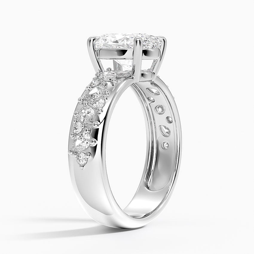 14K White Gold Mosaic Olivetta Three-Quarter Coverage Diamond Ring (1/2 ct. tw.)