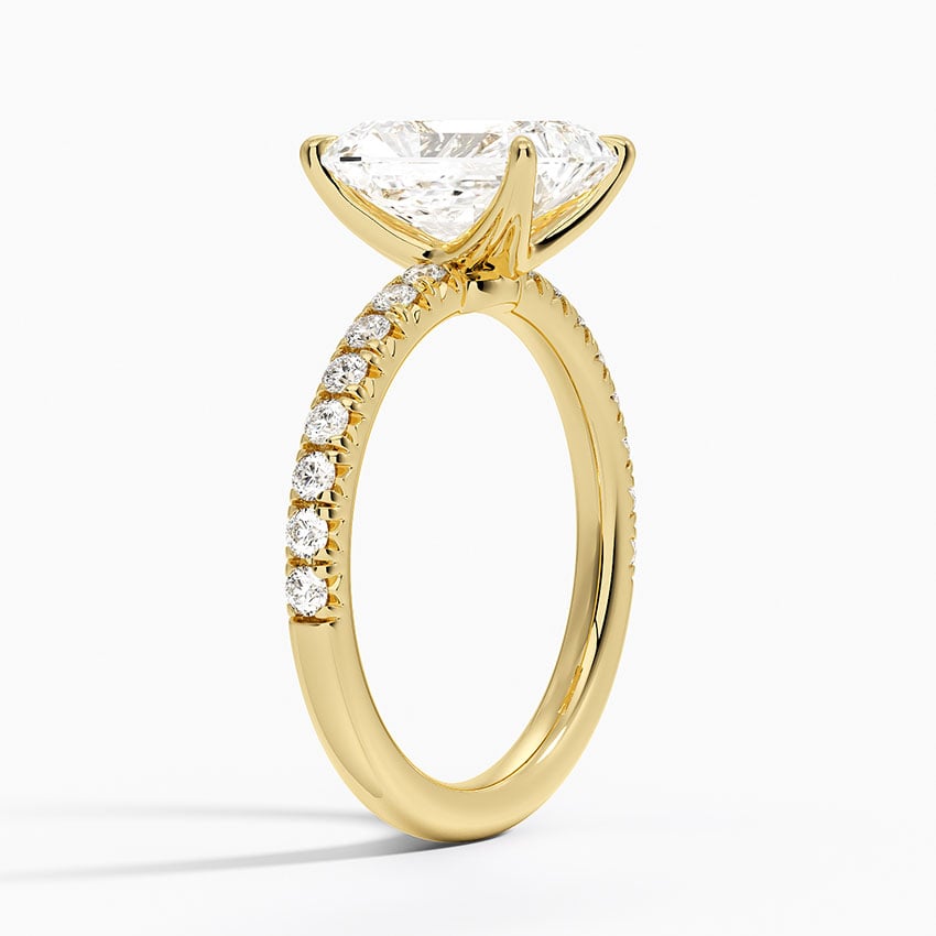 18K Yellow Gold Amelie Half Coverage Diamond Ring