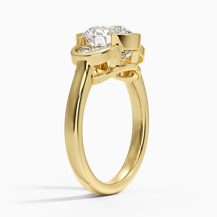 Half Moon Three Stone Bezel Diamond Ring (1/2 ct. tw.)