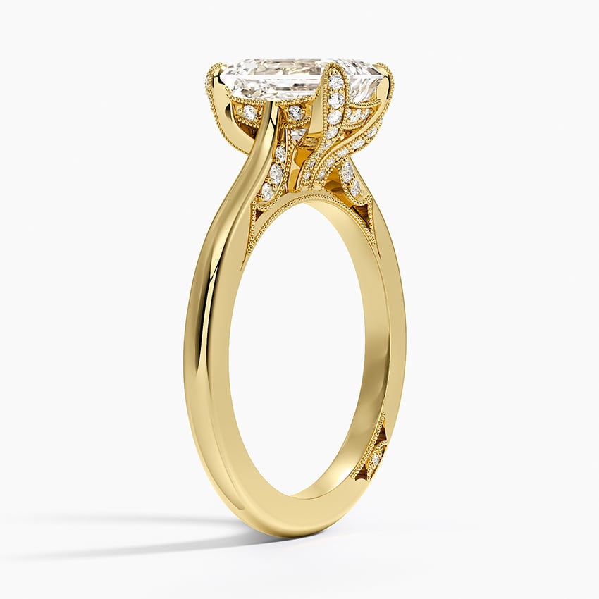 Cathedral Shoulder Diamond Accented Prong Setting