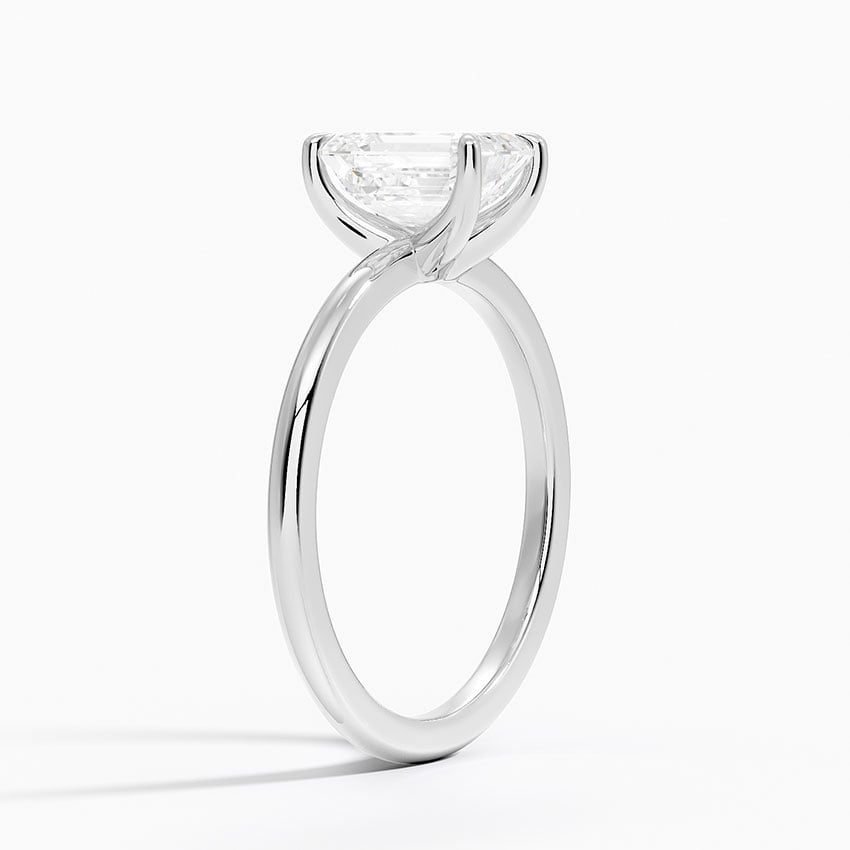 Moissanite Fairmined 1.5mm Comfort Fit Ring in 18K White Gold