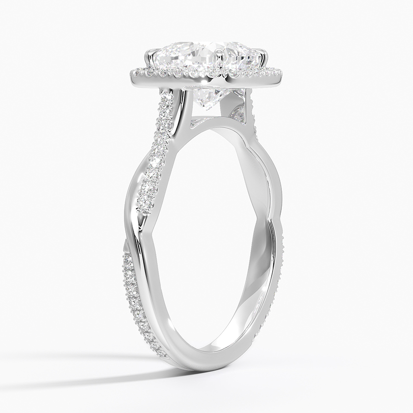 18K White Gold Petite Twisted Vine Halo Diamond Ring (1/4 ct. tw.)