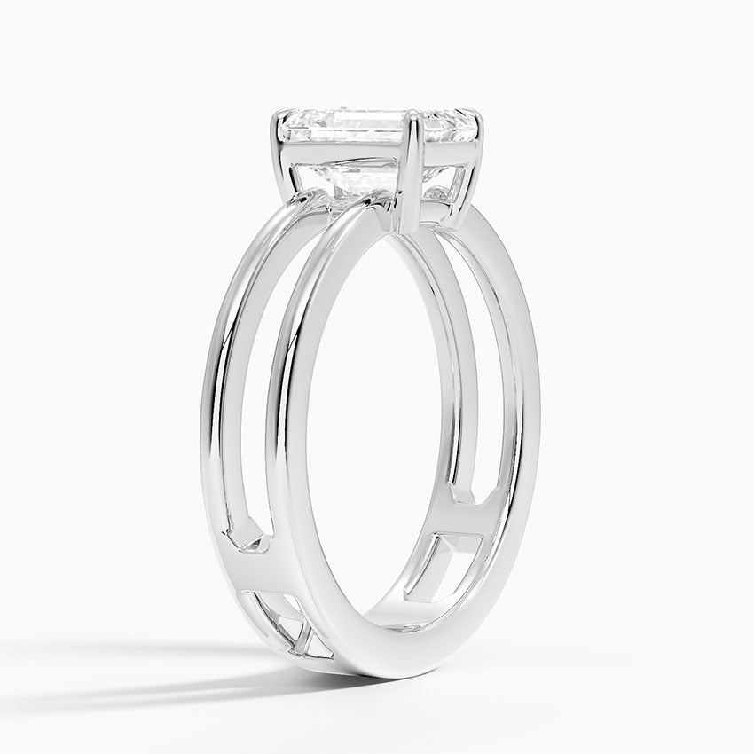 PT Sapphire Aimee Open Double Band Solitaire Ring, large top view
