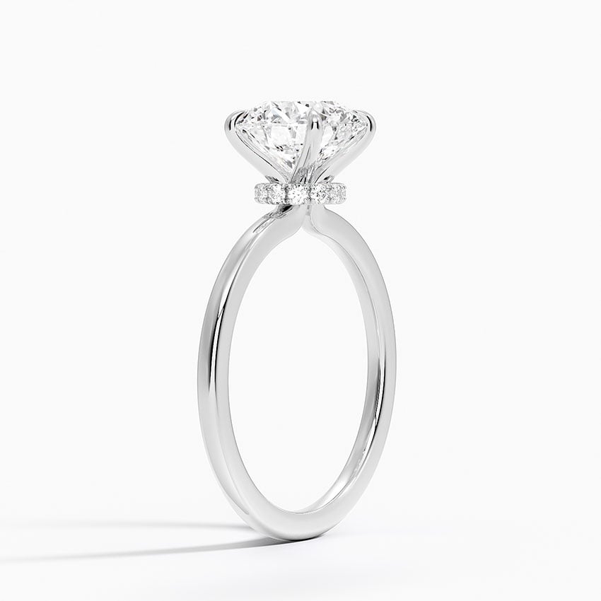 Platinum Secret Halo Diamond Ring