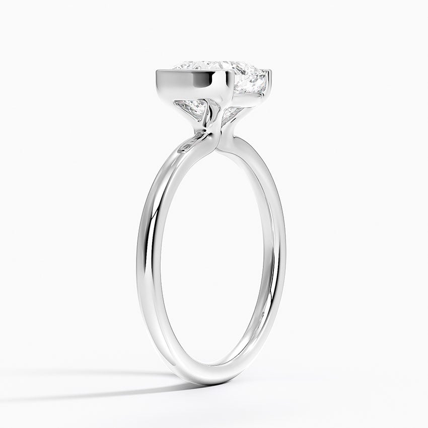 18K White Gold Annika Half Bezel Solitaire Ring