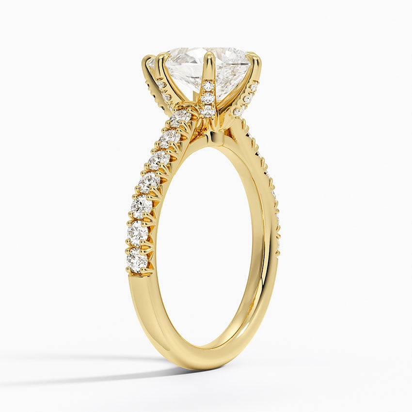 18K Yellow Gold Sienna Half Coverage Hidden Accents Diamond Ring (1/2 ct. tw.)