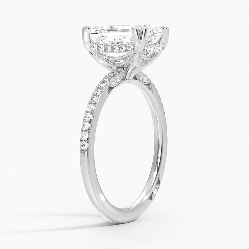 Classic Pave Diamond Engagement Setting with Hidden Accents