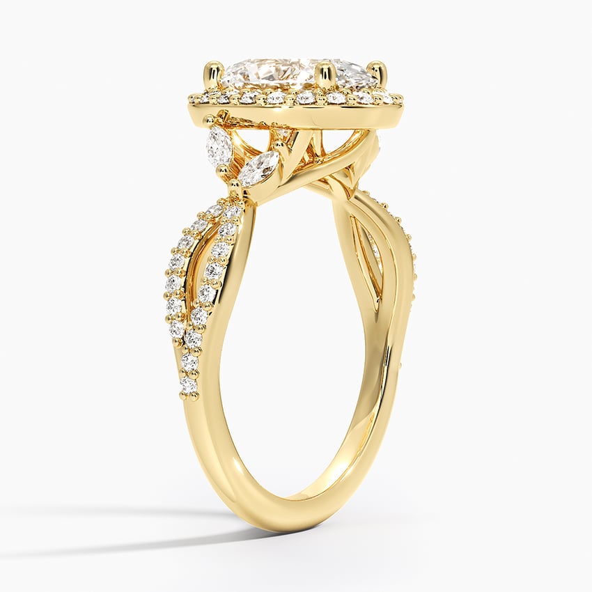 18K Yellow Gold Luxe Willow Halo Diamond Ring (2/5 ct. tw.)